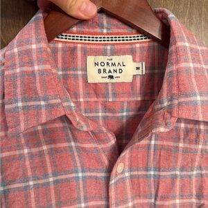 The Normal Brand Men's Pink and Blue Plaid Shirt